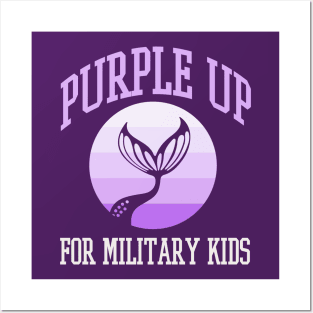 Purple Up for Military Kids Kids Mermaid Military Purple-Up Day Posters and Art